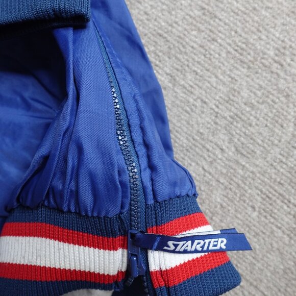 Vintage New England Patriots Jacket Large Blue Pullover Starter Pro Line - Picture 4 of 15